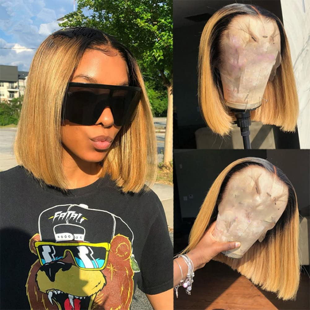 Stema Hair Clearance Sale Ombre 1B/27 Lace Front Bob Wig Straight